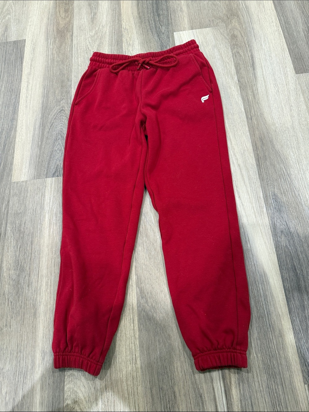 Fabletics Red Drawstring Fleece Joggers
